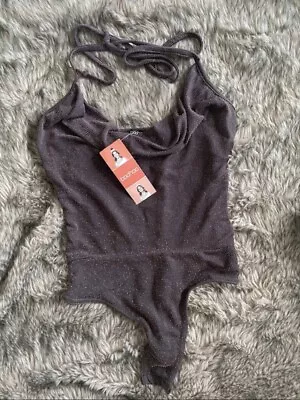 Boohoo Shimmer Bodysuit Cowl Neck - SIZE 10 - NEW WITH TAGS • £5