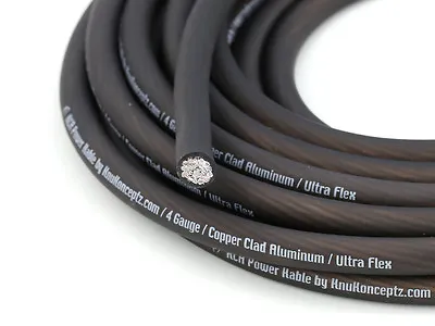 KnuKonceptz KCA Black Ultra Flex 4 Gauge Battery Power Wire TRUE 4 AWG  • $0.99