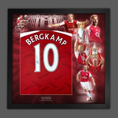 £106 • Buy Dennis Bergkamp Signed Arsenal Football Shirt In A Frame Picture Mount Display