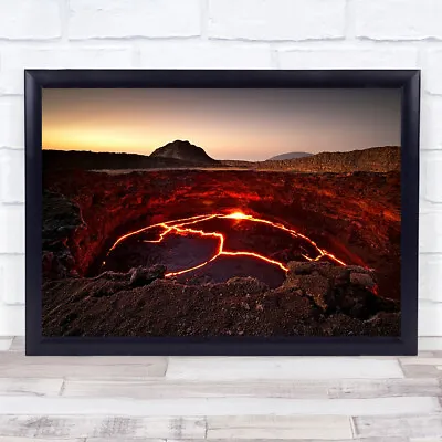 Crater Lake Volcano Lava Eruption Magma Fire Heat Hot Warm Wall Art Print • $32.31