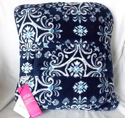 Vera Bradley STEEL BLUE MEDALLION 60 By 45 Travel Fleece Pillow/blanket NWT • $34.44