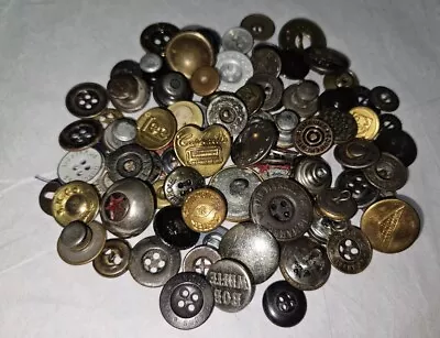 Lot Of Vintage Or Antique Buttons Work Uniform Overalls Metal Brass • $49.99