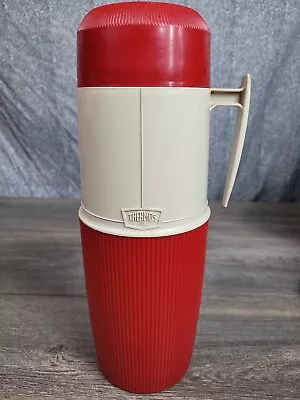 VTG Thermos Quart Size Red Tan Model 6402 Wide Mouth Hot/Cold/Soup VERY CLEAN  • $23.97