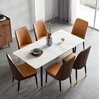 130-180cm Extendable Kitchen Dining Table Chair Set 4-12 People For Home Family • £179.91