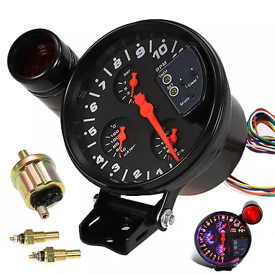 5  Universal Tachometer+Oil/Water Temp Gauge+Oil Pressure Meter With Sensor P1G3 • $42.99