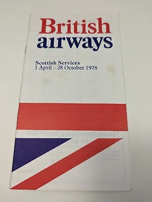 £3.95 • Buy British Airways Scottish Services Timetable Apr 1978 To Oct 1978
