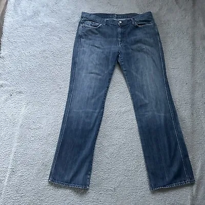 7 For All Mankind Jeans Mens Size 38 “A Pocket Boot” Distressed  Actual 39x33.25 • $27.50
