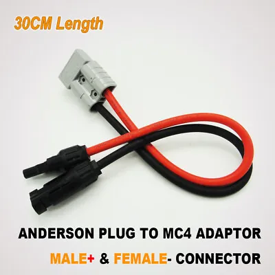 $15.95 • Buy 50 Amp Anderson Plug To Mc-4 Solar Panel Cable Wiring Y Adaptor Connector 30cm