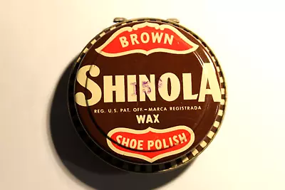 Vintage Advertising Tin SHINOLA Shoe Wax Polish Full Can 1.5 Oz  15 Cents NEW • $17.45