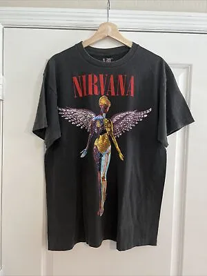 Nirvana In Utero T-Shirt Size XL Vintage Reprint Single Stitch Faded Black NWOT • $79.99