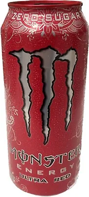 New Monster Energy Ultra Red Zero Sugar Drink 1 Full 16 Floz Can Collectible Htf • $14.99