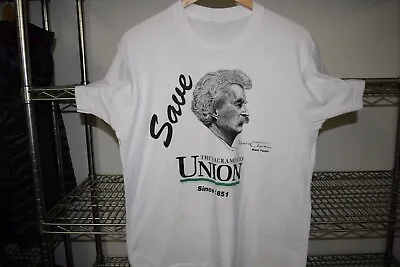 Mark Twain Sacramento Union Vtg Paper Thin Single Stitch Screen Stars Tshirt M/L • $12