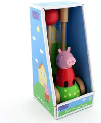£14.99 • Buy Milly & Flynn Peppa Pig Wooden Push-Along Toy - Learn To Walk With Peppa Pig Toy