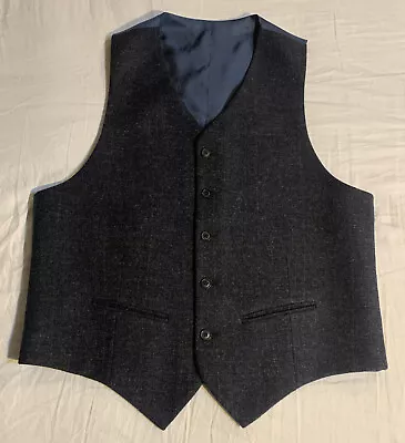 Walker Slater Tweed Check Martin Waistcoat Blue/Grey Chest Size 44 Regular. New • £14.99