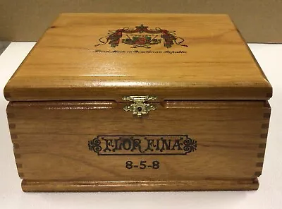 A’Fuente Flor Fina 8-5-8 Dominican Republic 50ct Empty Cigar Box 8”x 6.75”x4.25” • $14