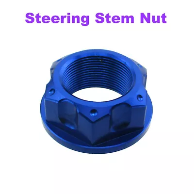 $9.96 • Buy Blue Aluminum Steering Stem Nut For TTR50 TTR110 TTR125 Pit Dirt Bike Parts
