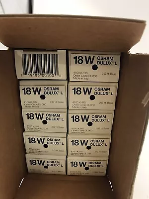 10- Osram Dulux L 18w 4 Pin CF Lamps Ligjt Bulbs 2G11 FT18DL/841/RS 20593 NOS • $20