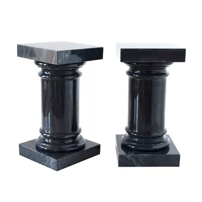 Pair Colonne Fermalibro Marble Black Italian Marble Item Column Book H.17cm • £133.15