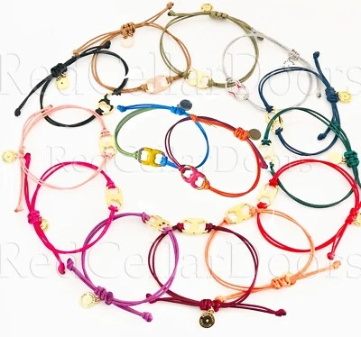 $18.60 • Buy AUTHENTIC NEW Tory Burch Embrace Ambition Silk Bracelet Gemini Charm ALL COLORS!