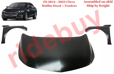 Fit 2016 2017 -  2023 Chevrolet Malibu New Hood Panel Chevy Steel + Pair Fenders • $699.98