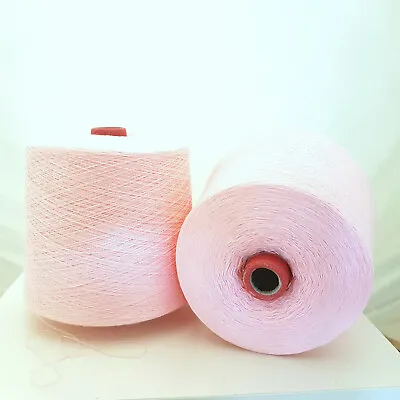 £11.80 • Buy Soft Cotton & Acrylic Machine Knitting Yarn 1ply Cones Wool 2/30 Baby Rose Pink1