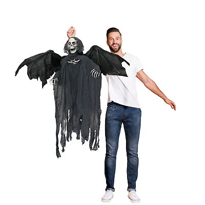 Hanging Reaper Light Up Moving With Sound 73cm Halloween Decoration Party Prop • £27.09