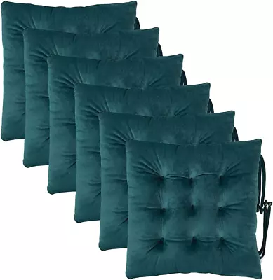 Chair Cushions Pads For Dining Chairs Dark Green Seat Cushions With Ties For Of • $75.17