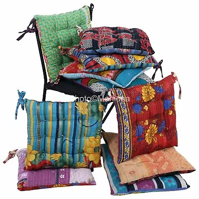 Kantha Chairpad Seat Pad Dining Vintage  4 Pcs Lot Handmade Bedroom Garden • $136.49