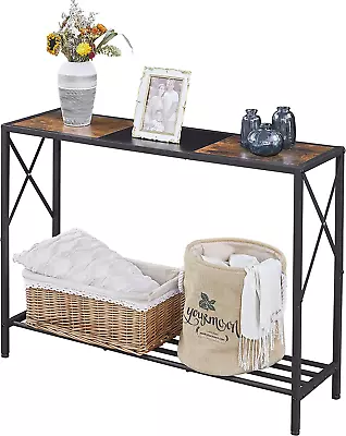 Console Table Industrial Entryway Table Narrow Sofa Table With ShelvesEntranc • $76.69