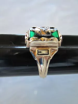 Vtg 1961 Balfour 10k Solid Gold Emerald U.h.s. Spokane Wa High School Class Ring • $159