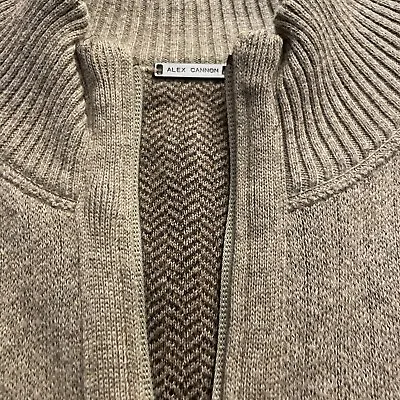 Alex Cannon Mens Tan Full Zip  Reversible Zip Front Sweater Vest XL • $25.90