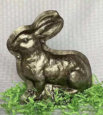 Easter Bunny Rabbit Faux Retro Vintage Chocolate Mold Metallic Look Home Decor • $12.99