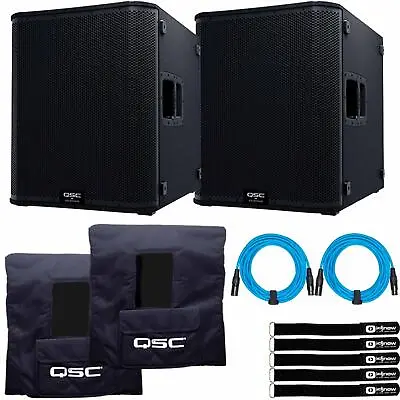 QSC KS118 18  3600 Watt Powered Active DJ PA Subwoofers Subs W Covers Pack • $3721.40
