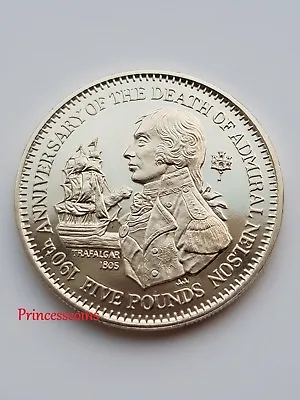 1995*unc*gibraltar 190th Death Anniversary Lord Nelson £5 Five Pound Coin-km#341 • £24.99