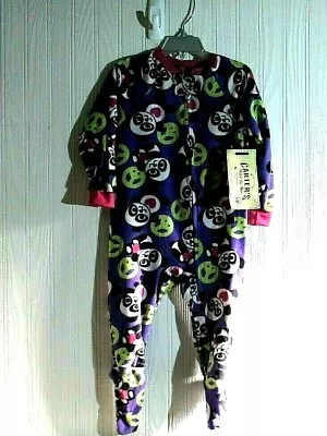 Carters Toddler Girls Footed Fleece Pajamas Sleeper Size 2T Purple Panda NWT • $12.95