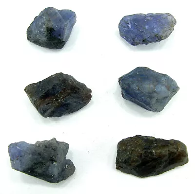 100.00 Ct Natural Raw Tanzanite Gemstone Rough Crystal Specimen 6 Pcs Lot - ZR22 • £17.82