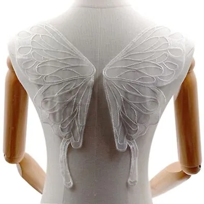 Lace Fabric Butterfly Wings Appliques 3D Wings Patch  Clothes Decoration • £3.14