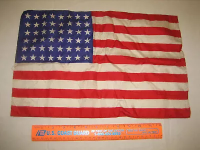 Vintage 48 Star United States Flag 11  X 17  Silk Material - USA • $19.99