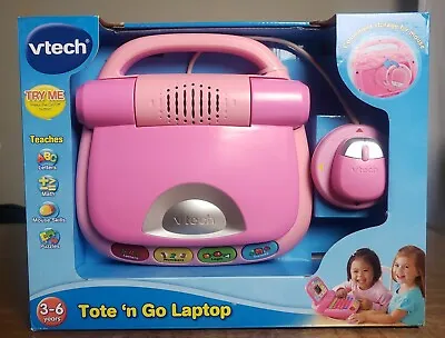 Vtech Tote 'n Go Laptop & Mouse Educational Computer Learning Game Ages 3-6 Pink • $29.99