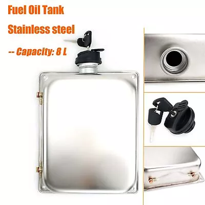 8L Air Diesel Heater Fuel Tank Oil With Lock Stainless Steel For Car Truck VAN • £30.88