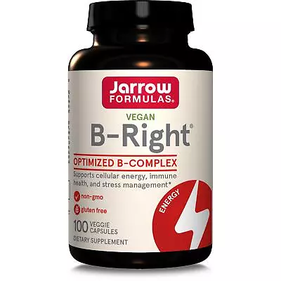 Jarrow Formulas Vitamin B-Right Complex 100 Veggie Capsules Energy & Stress • £24.55