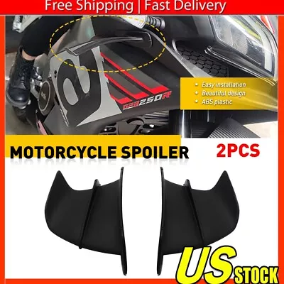 Motorcycle Winglets Air Wing Kit Deflector Spoiler Black Gloss Universal LH & RH • $15.99