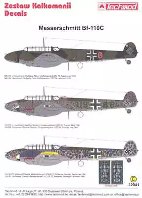 Techmod Decals 1/32 MESSERSCHMITT Bf-110C With Masks • $13.99