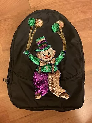 $12.99 • Buy Mardi Gras Black/Purple/Green/Gold Appliqué One-Shoulder Mini Backpack