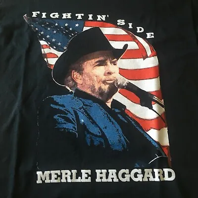 Fightin Side Merle Haggard Shirt White Black All Size S-4XL Unisex CC839 • $22.79