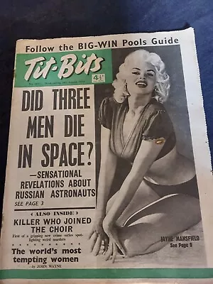 Vintage TITBITS Magazine 19 AUGUST 1961 Jayne Mansfield Cover • £25