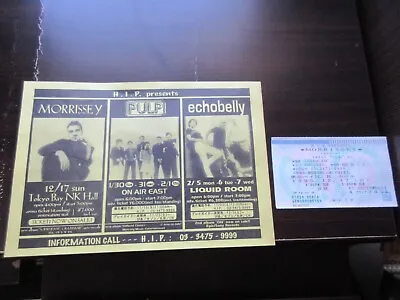 Morrissey 1995 Japan Tour Promo Flyer W Japan Ticket Stub Smiths Pulp Echobelly • $199.99