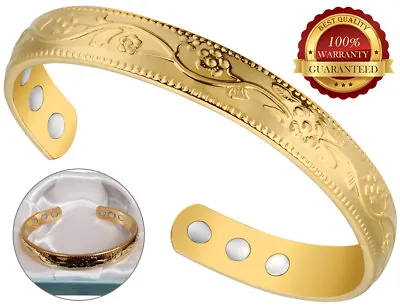 Copper Magnetic Health Bracelet 6 Magnets Arthritis Carpal Tunnel Therapy Bangle • £6.99