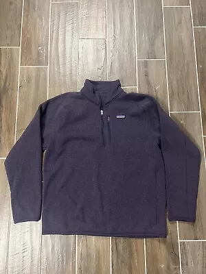 Patagonia 1/4 Zip Pullover Men's Purple Fleece Long Sleeve Size Large • $39.95