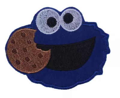 COOKIE MONSTER With Cookie - SESAME STREET - Embroidered Iron On/ Sew-On Patch • $3.95